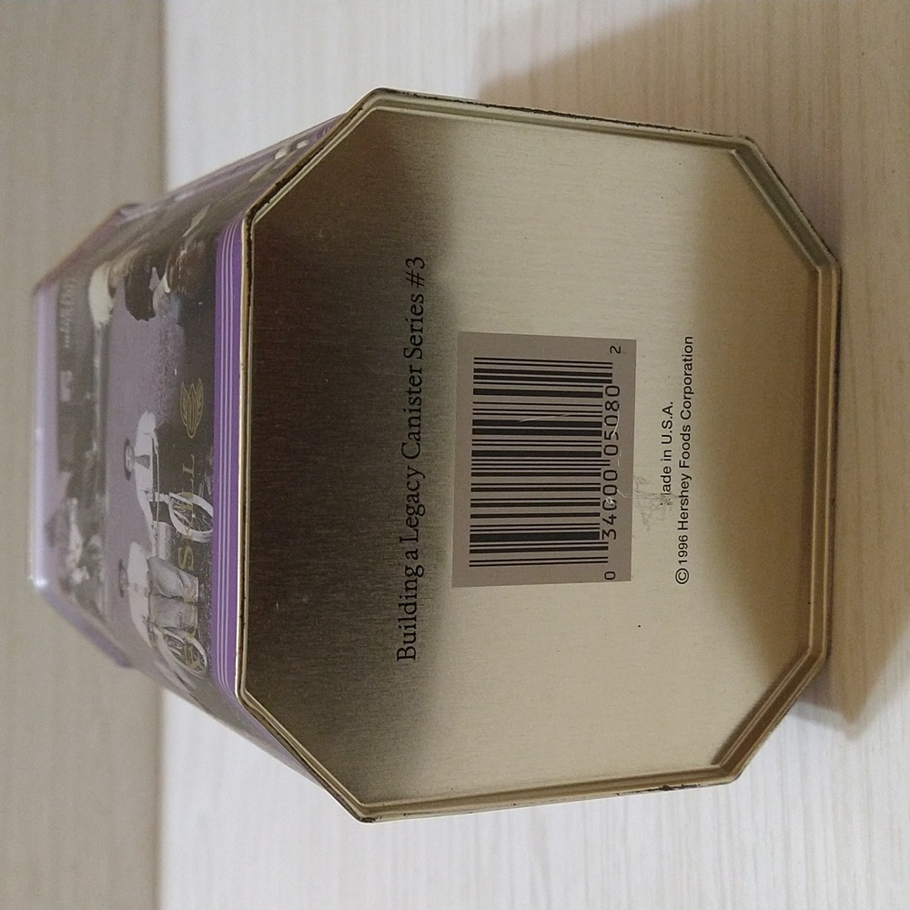 Vintage 1996 Milton S. Hershey "Building A Legacy" Tin Can/Storage Container - Picture 5 of 6